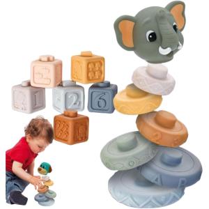 Blocs de construction de rock, jeu de blocs d’empilement, Pierres d’empilement colorées en forme d&rsquo;animal, Jeu de plateau d&rsquo;apprentissage pédagogique multifonctionnel, bâtiment de table pour les sorti(E)