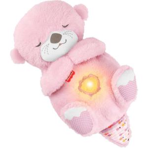 Fisher-Price Ma Loutre Câlins Bonne Nuit Peluche | Peluche Veilleuse Bébé Musicale et Lumineuse | Veilleuse Doudou Bruit Blanc Bébé | Cadeau Naissance Fille et Garçon Nouveau né, FXC66(Loutre Rose)