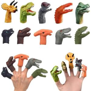 10 Pièces Marionnettes sur Doigts pour Enfants Dinosaures sur Doigts Jouet à partir de 3 ans Jeux de Rôle,Marionnettes À Main,Marionnettes À Doigts,Marionnette