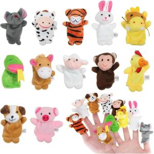 12 Pièces Jouets en Peluche à Doigts, Marionnettes à Doigts d&rsquo;Animaux en Peluche pour l&rsquo;éducation de la Petite Enfance et le Conteur d&rsquo;Histoires(Type 1)