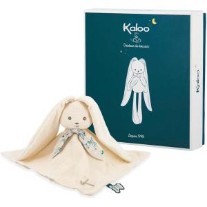 KALOO – Lapinoo – Doudou Lapin – Peluche Bébé – Couleur Terracotta – Carré 30 x 30 cm – Bi-Matières Coton et Velours Côtelé Très Doux – Boîte Cadeau – Dès la Naissance, K972208(Crème)