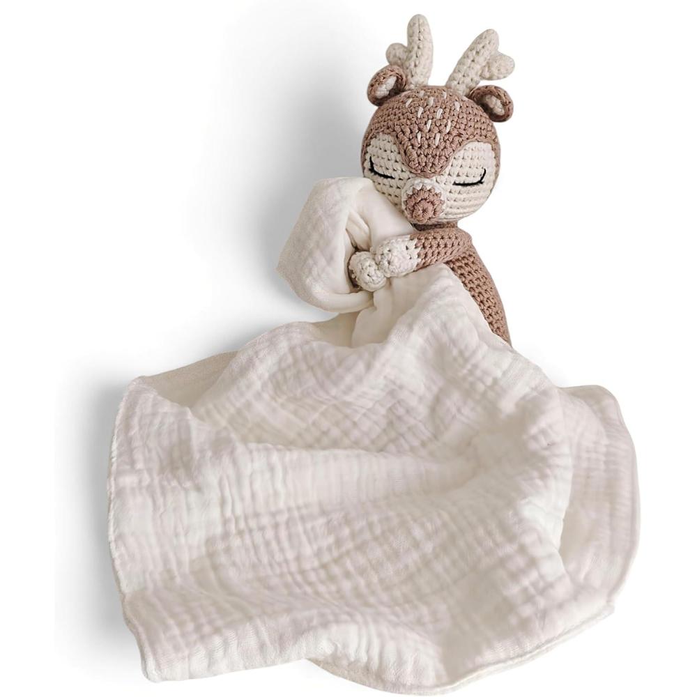 image:imageDoudou bb Fait Main 2 Tissus lavables Sac Cadeau Peluche bb Cadeau de Naissance Fille et garon Peluche Crochet 100 Coton MyBabyCrochet