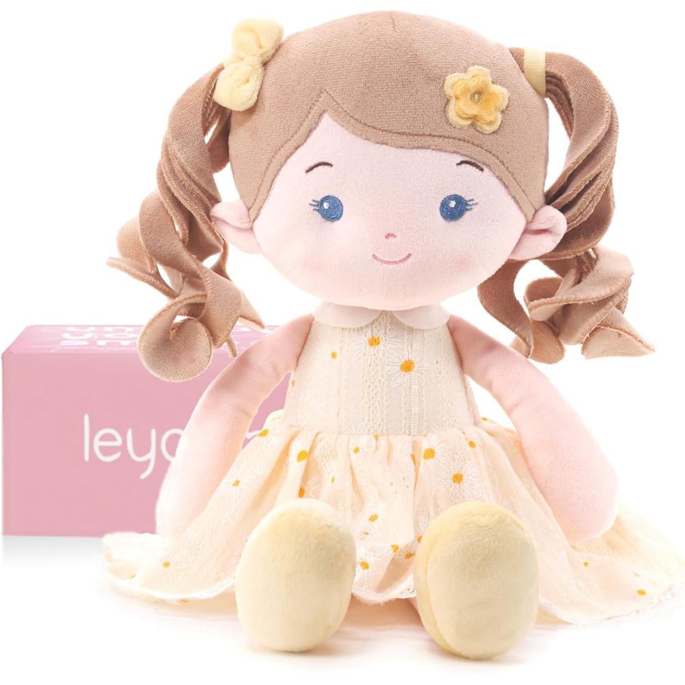 image:imageLeyaDoll Peluche 40cmJouet bb 13 AnsDoudou Doux cliner et mordillerPoupe scurise ds la NaissanceCadeau de Naissance pour Fille Princess BreezeDaisy Girlyellow