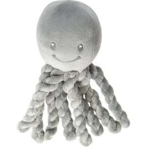 Nattou Peluche Poulpe, Compagnon de Route dès la Naissance, 7,5 cm, Polyester, Lapidou, Turquoise(Gris)