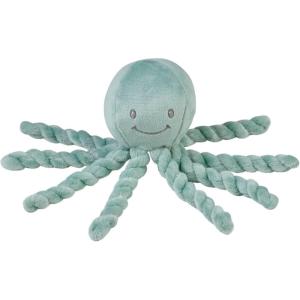 Nattou Peluche Poulpe, Compagnon de Route dès la Naissance, 7,5 cm, Polyester, Lapidou, Turquoise(Vert)