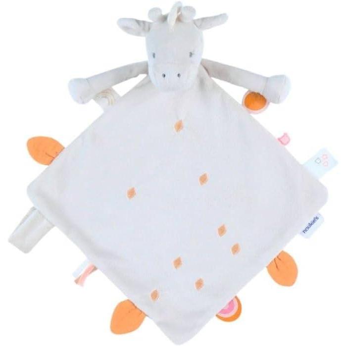 image:imageNOUKIES  Doudou bb et Enfant  Dinosaure Bleu Ops  Eveil et Sommeil  Marionnette  Cadeau de NaissanceEcru