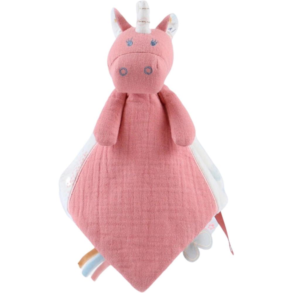 image:imageNOUKIES  Doudou bb et Enfant  Dinosaure Bleu Ops  Eveil et Sommeil  Marionnette  Cadeau de NaissanceLicorne Rose Lina