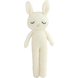 2026 Doudou ami pour jouer, câliner et dormir, fait à la main, tricoté, au crochet, excellent jouet pour bébés et enfants, blanc, 22 cm(Blanc.)