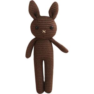 2026 Doudou ami pour jouer, câliner et dormir, fait à la main, tricoté, au crochet, excellent jouet pour bébés et enfants, blanc, 22 cm(Marron)