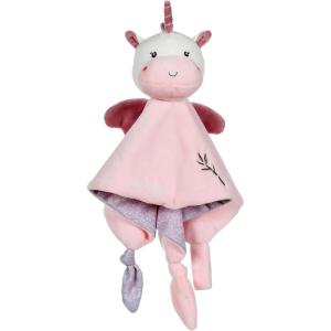 Gipsy Toys – Carre Doudou Chat – Gamme « Bamboo » – 24 CM S/Carte – Rose ET Gris – 1ER Age(Licorne Rose)