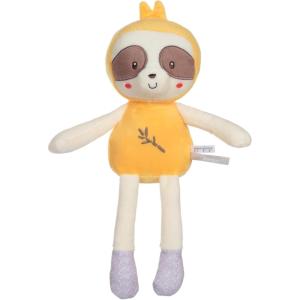 Gipsy Toys – Carre Doudou Chat – Gamme « Bamboo » – 24 CM S/Carte – Rose ET Gris – 1ER Age(Paresseux Jaune Marron)