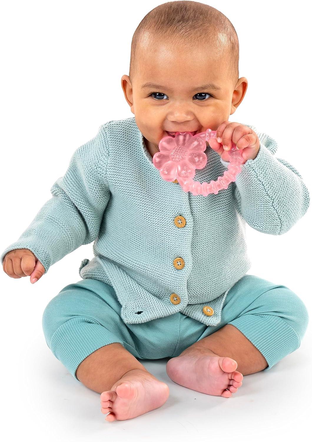 image:imageIngenuity ity by Ingenuity Cool Bite Water Anneau de dentition rfrigrer sans BPA multi textures en forme de fleur jouet unisexe pour enfants de 3 pois et plus DaisyRose