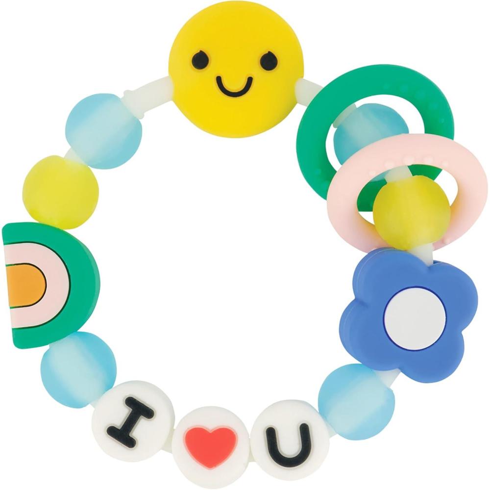 image:imageInfantino  I Love U Anneau de Dentition pour Bb  Jouet de Dentition en Silicone Souple avec Textures Couleurs Vives et Prise en Main FacileI Love U