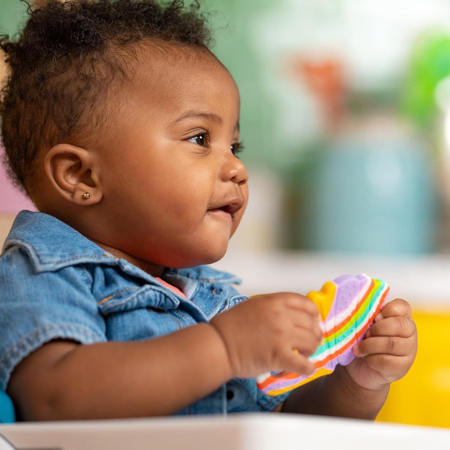 image:imageBright Starts Juicy Chews 3 paquets de jouets de dentition texturs pastque ananas banane sans BPA unisexe 3 mois et plusCornet de glace