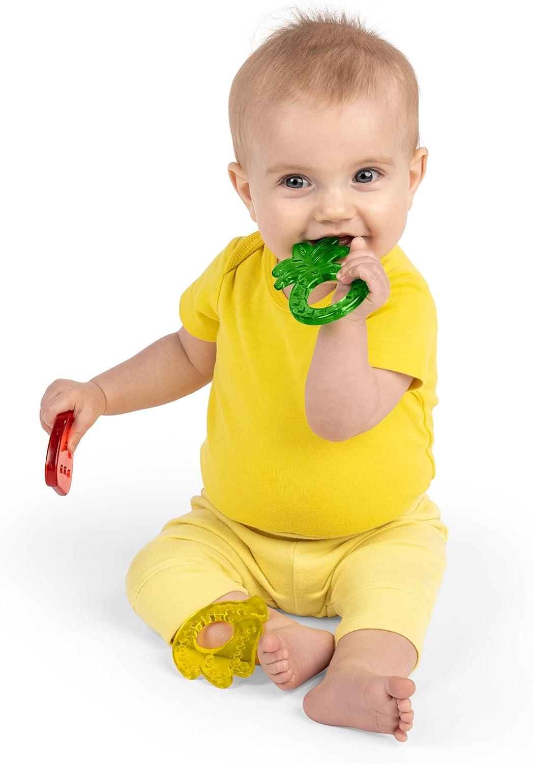 image:imageBright Starts Juicy Chews 3 paquets de jouets de dentition texturs pastque ananas banane sans BPA unisexe 3 mois et plusFruits