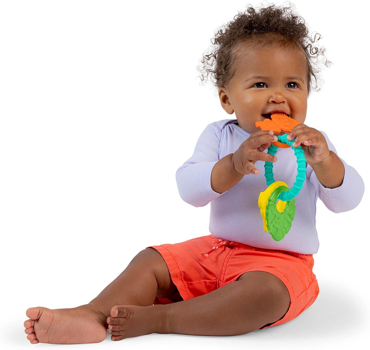 image:imageBright Starts Juicy Chews 3 paquets de jouets de dentition texturs pastque ananas banane sans BPA unisexe 3 mois et plusSinge