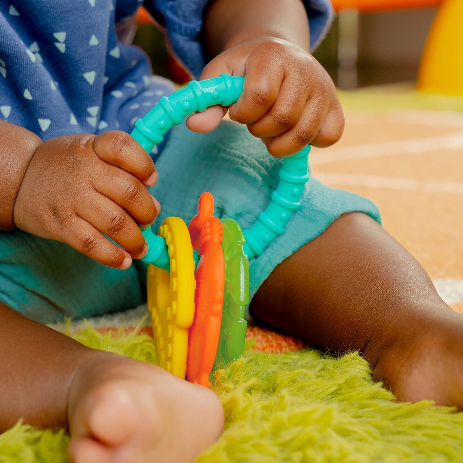 image:imageBright Starts Juicy Chews 3 paquets de jouets de dentition texturs pastque ananas banane sans BPA unisexe 3 mois et plusSinge