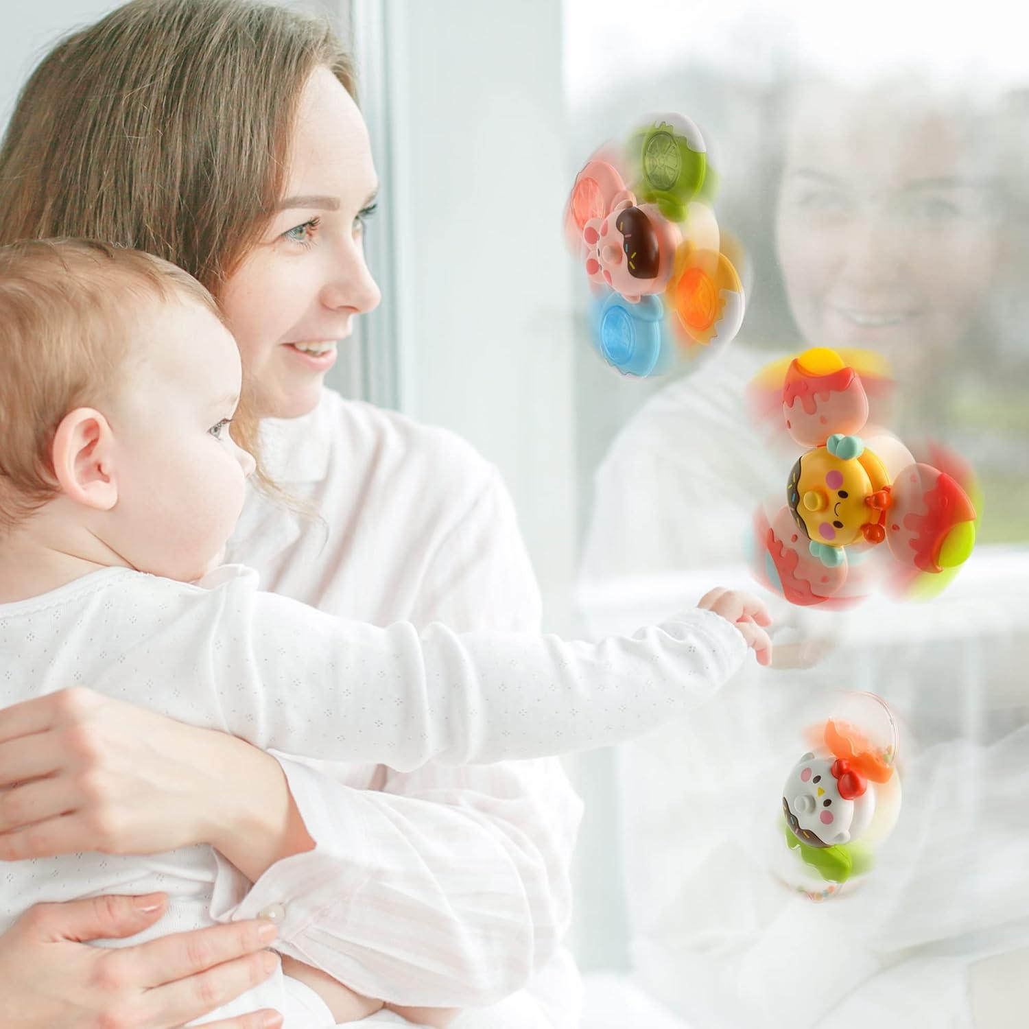 image:imageVanmor Jouets Spinner pour toutpetits et bbs Jouets de chaise haute empilables cadeaux dapprentissage sensorielMulticolore