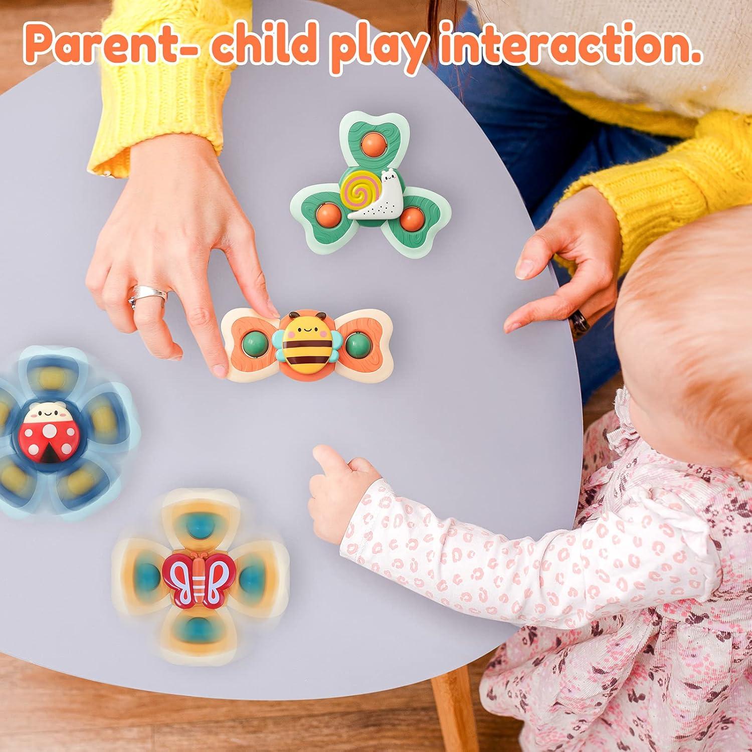 image:imageVanmor Jouets Spinner pour toutpetits et bbs Jouets de chaise haute empilables cadeaux dapprentissage sensorielMulticolore
