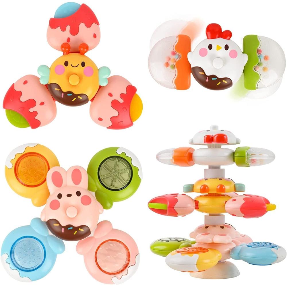 image:imageVanmor Jouets Spinner pour toutpetits et bbs Jouets de chaise haute empilables cadeaux dapprentissage sensorielMulticolore