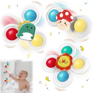 3 Pièces Spinner Bebe Ventouse, Baby Spinner mit Fäden, Jouet Ventouse Bebe, Jouets Ventouse Spinner, Jouet Ventouse Chaise Haute pour Tout-Petit, Filles, Garçons 1-6 Ans(Balle Ronde)