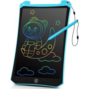 BlueSwan Tablette Enfants Jouet 2 3 4 5 6+ Ans, 10 Pouces LCD Ardoise Magique Coloré, Activités de Voyage pour Tout-Petits, Voiture, Avion, éducatifs Cadeau Essentiels pour Garcon Fille, Rose(10 »Bleu)