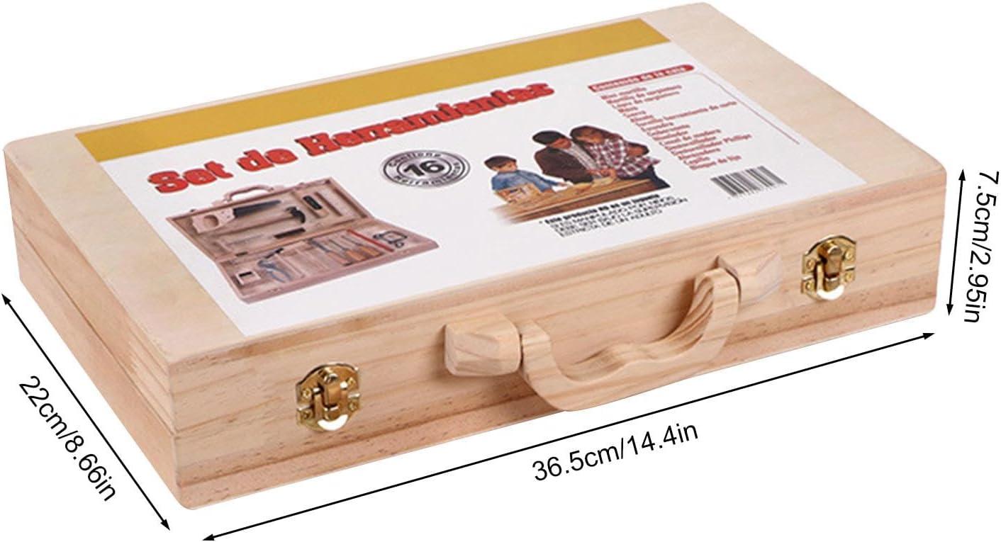 image:imageEnsemble doutils pour ensemble doutils de jeu en bois Activits dapprentissage prscolaire en construction Jouets doutils dapprentissage en bois pour toutpetits avec bote pour filles et g