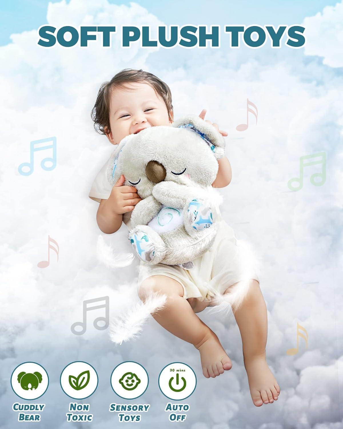 image:imageAuby Soothe n Cuddle Koala Plush Toy with 10 Lullabies Lights amp Rhythmic Breathing Motion Gift for Newborns CannebergeA