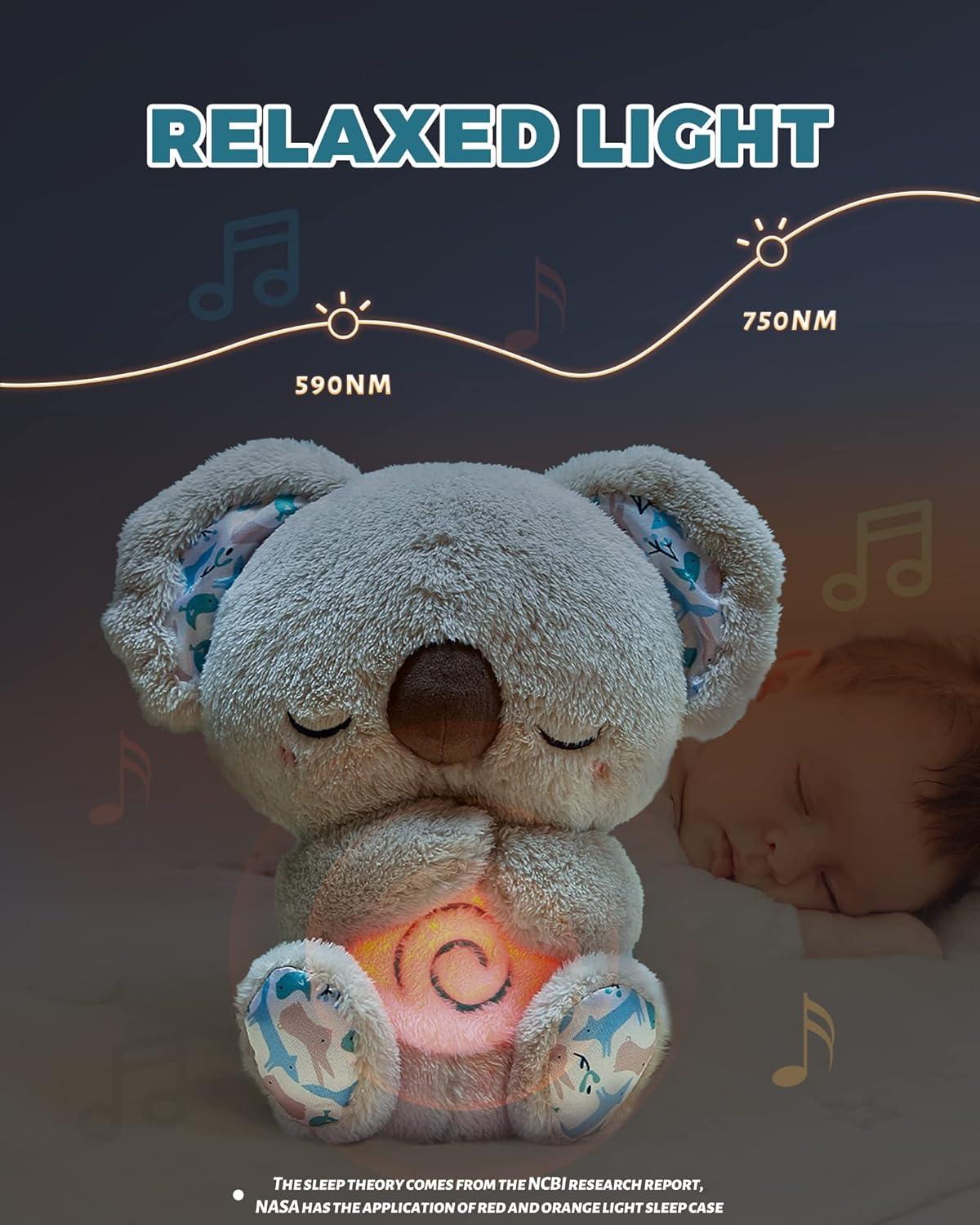 image:imageAuby Soothe n Cuddle Koala Plush Toy with 10 Lullabies Lights amp Rhythmic Breathing Motion Gift for Newborns CannebergeA