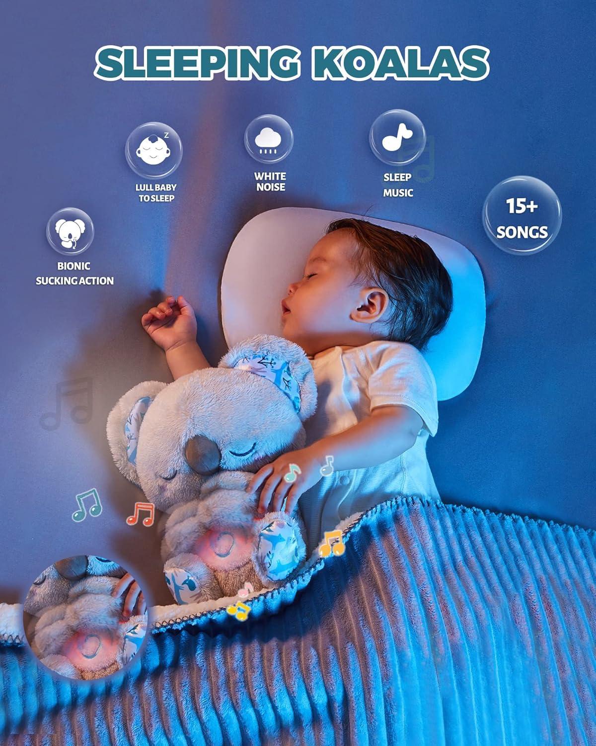 image:imageAuby Soothe n Cuddle Koala Plush Toy with 10 Lullabies Lights amp Rhythmic Breathing Motion Gift for Newborns CannebergeA