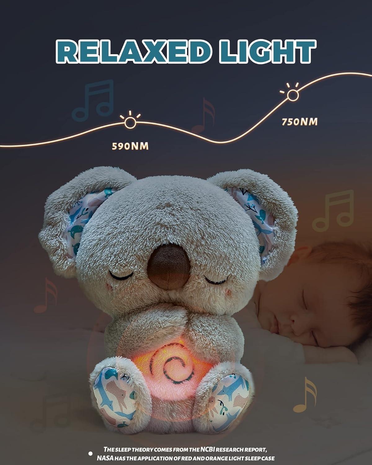 image:imageAuby Soothe n Cuddle Koala Plush Toy with 10 Lullabies Lights amp Rhythmic Breathing Motion Gift for Newborns CannebergeB