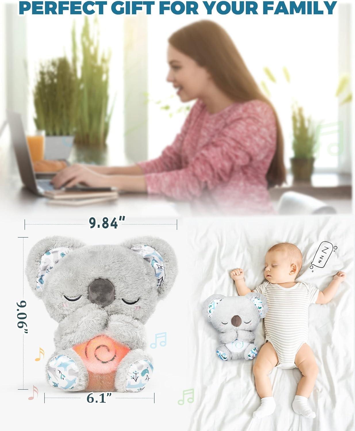 image:imageAuby Soothe n Cuddle Koala Plush Toy with 10 Lullabies Lights amp Rhythmic Breathing Motion Gift for Newborns CannebergeB