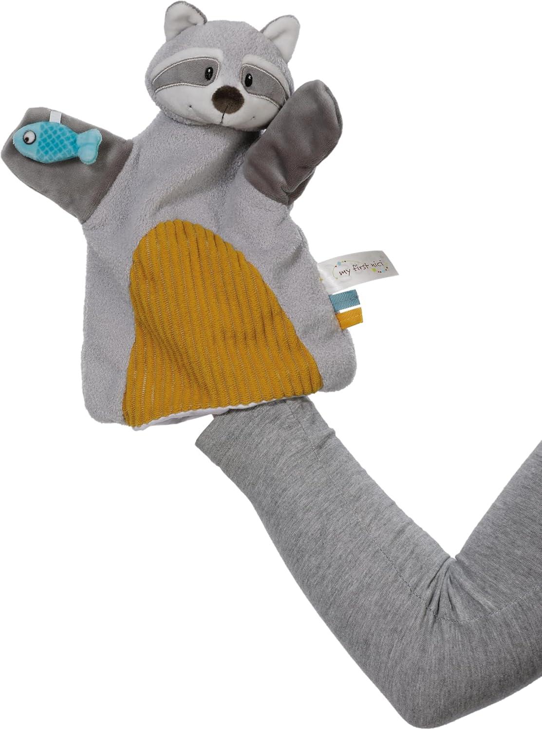 image:imageNICI 61856 Doudou au Motif dOurs et marionnette 2en1 26 x 25 cm Beige pour bbs et Jeunes Enfants pour Jouer Attraper cliner et ExplorerRaton Laveur