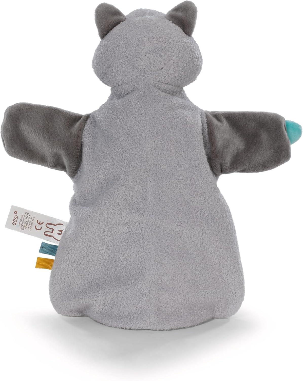 image:imageNICI 61856 Doudou au Motif dOurs et marionnette 2en1 26 x 25 cm Beige pour bbs et Jeunes Enfants pour Jouer Attraper cliner et ExplorerRaton Laveur
