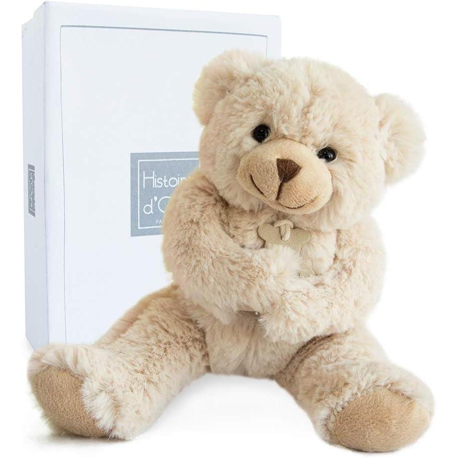 image:imageHISTOIRE DOURS Peluche Ours Doux Beige 25 cm Collection Calinours Doudou Mignon et Confortable Avec Bote Cadeau lgante Ide Cadeau Naissance et Anniversaire HO1155Beige