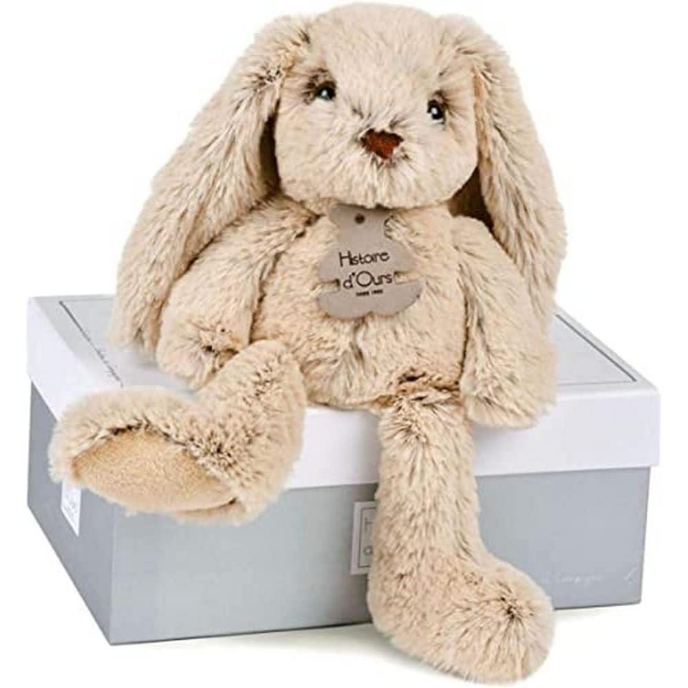 image:imageHistoire dOurs Peluche Lapin Rose Copains Calins Bote Cadeau Taille 25 Cm Douce et Mignonne Doudou Ide Cadeau de Naissance Nol ou Anniversaire pour Bb ou Enfants HO24341 Peluche Lapin Beige 25 Cm