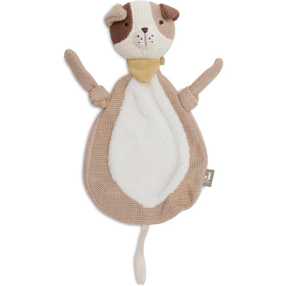 image:imageJollein Doudou Bb Chien Mick BeigeBlanc Peluche amp AttacheSucette Ultra Doux Doudou Bb Cadeau de Naissance 28x13 cm