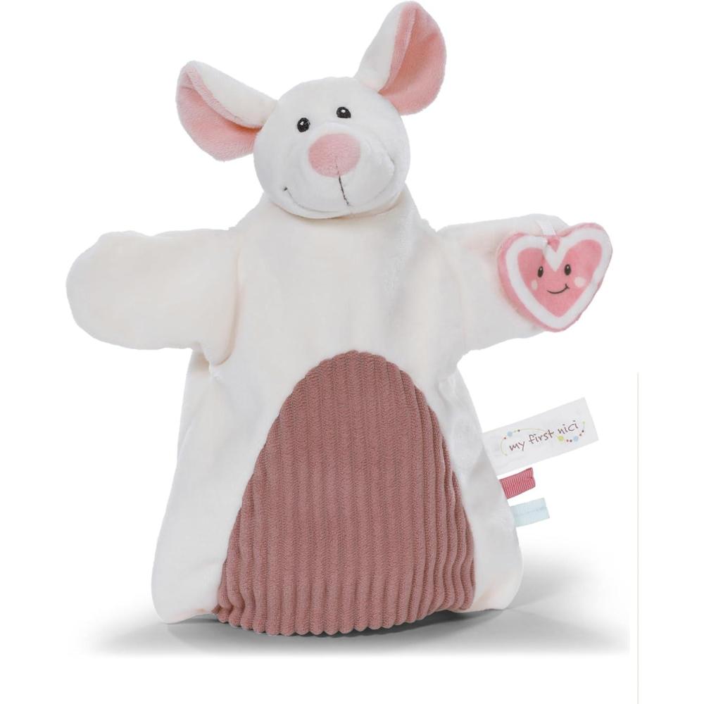 image:imageNICI 61856 Doudou au Motif dOurs et marionnette 2en1 26 x 25 cm Beige pour bbs et Jeunes Enfants pour Jouer Attraper cliner et ExplorerSouris