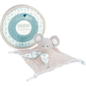 Chien avec doudou bleu 15 cm : DOUDOU BOTANIC BIO – Doudou et Compagnie(Gris)